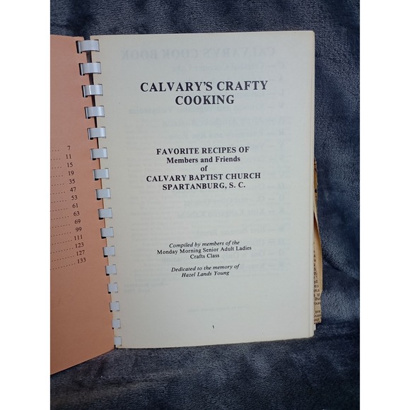 Calvary Baptist Church Cookbook Spartanburg, South Carolina Vintage 1984 Spiral - Picture 3 of 16